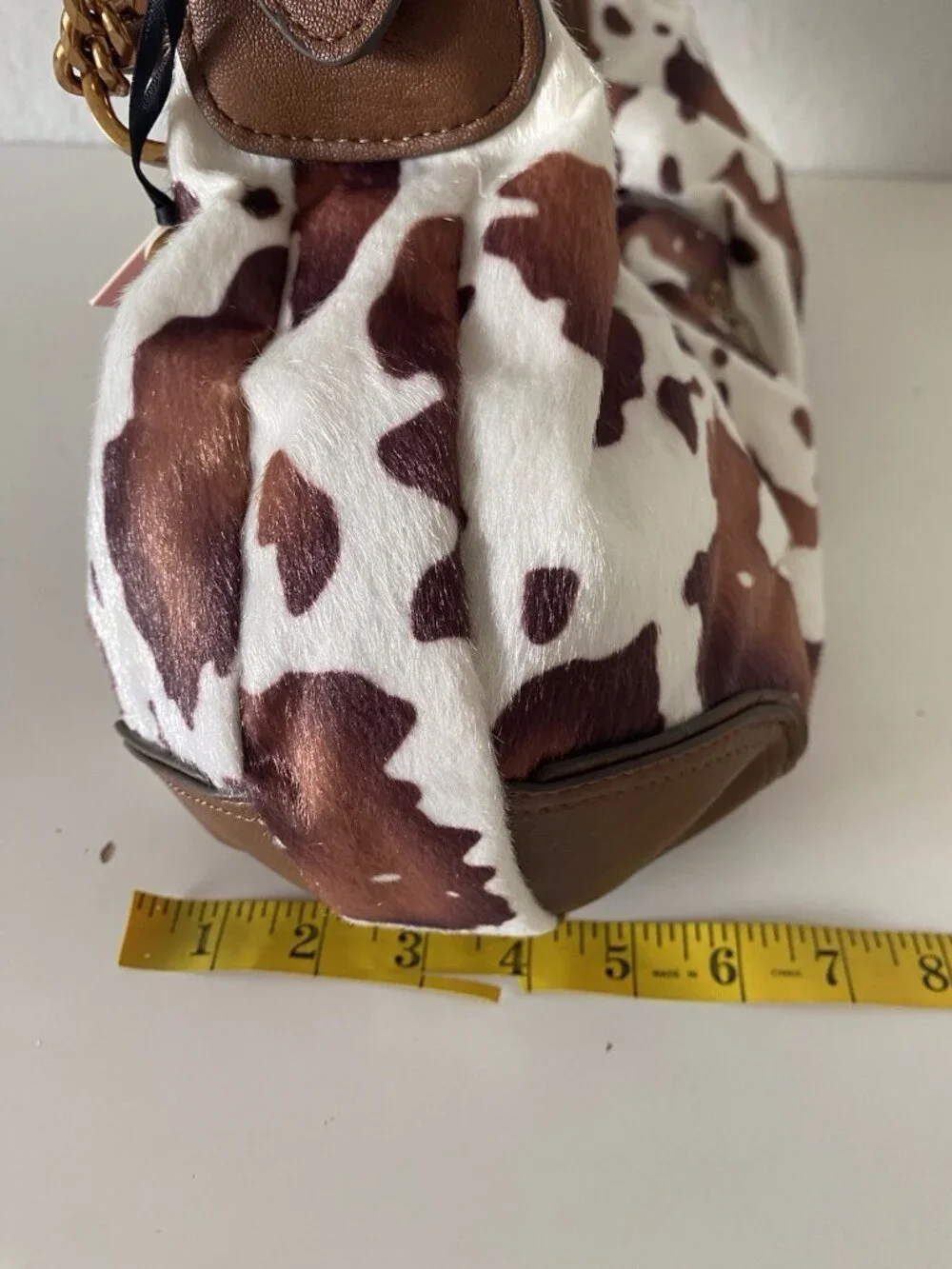 Juicy Couture‎ Romance Cow Print Hobo Coho Bag Saddle White W/Charm Viral NEW